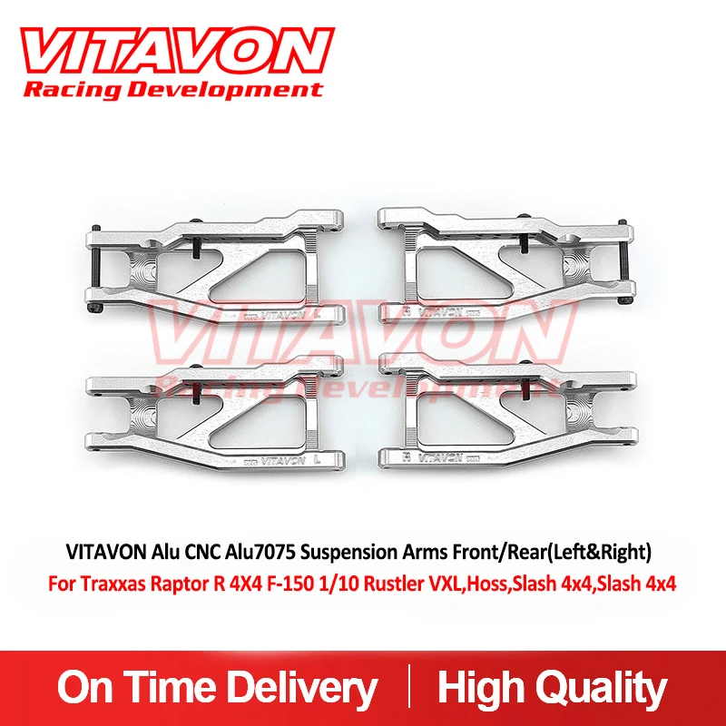 

VITAVON Alu CNC Alu7075 Suspension Arms Front/Rear(Left&Right) For Traxxas Raptor R 4X4 F-150 1/10 Rustler VXL,Hoss,Slash 4x4,sl