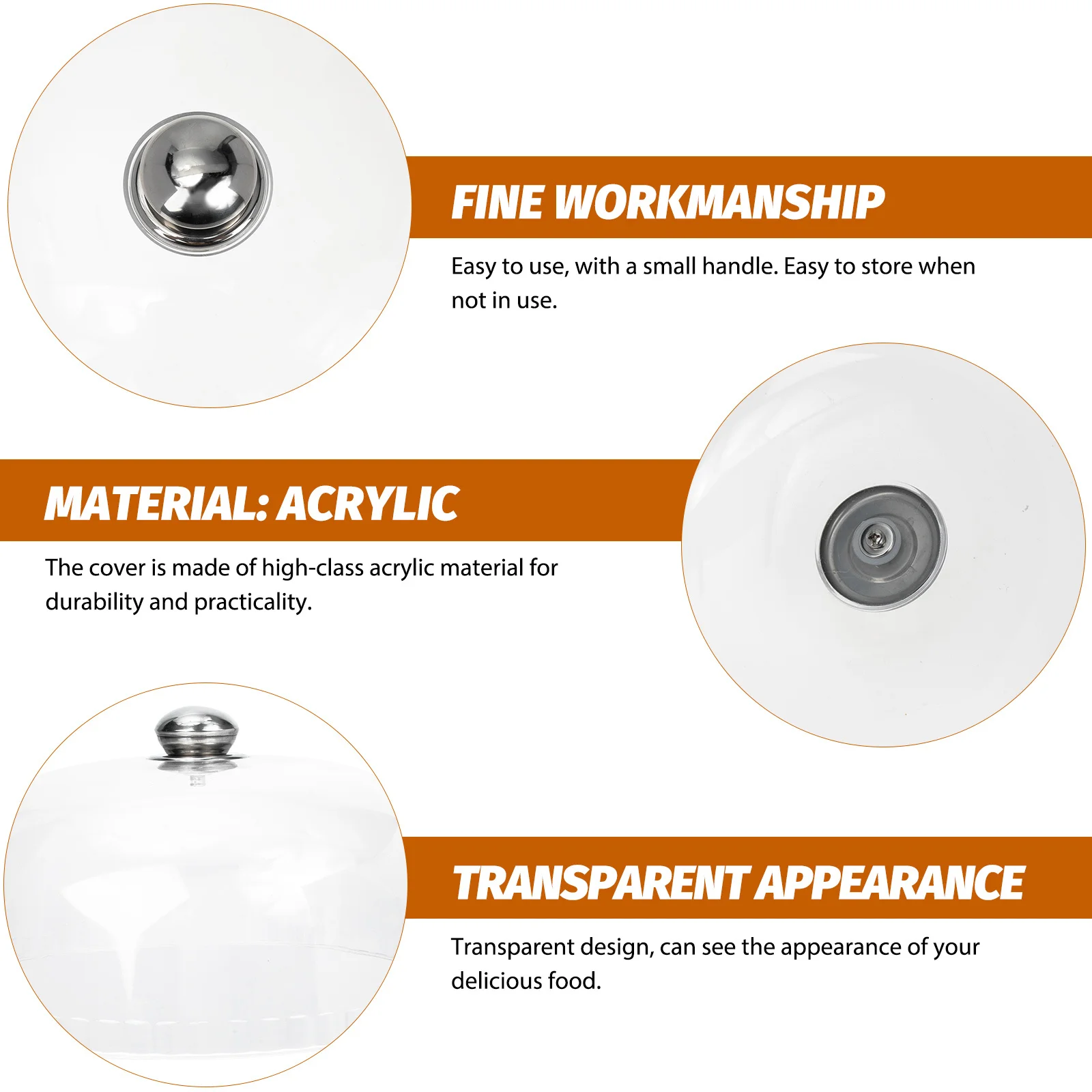 

Acrylic Transparent Food Cover Kitchen Cake Protector Round Design Practical Fresh Heat Preservation Kitchen Cake Cover