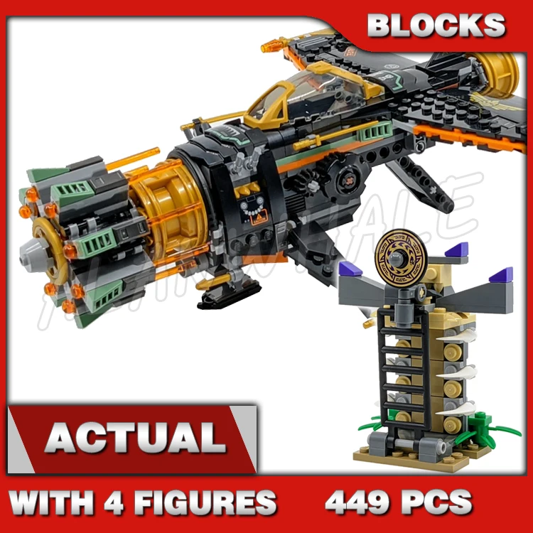 

449pcs Shinobi Legacy Boulder Blaster Shooting Airplane Prison Golden Kai 11658 Building Block toys Compatible With Model
