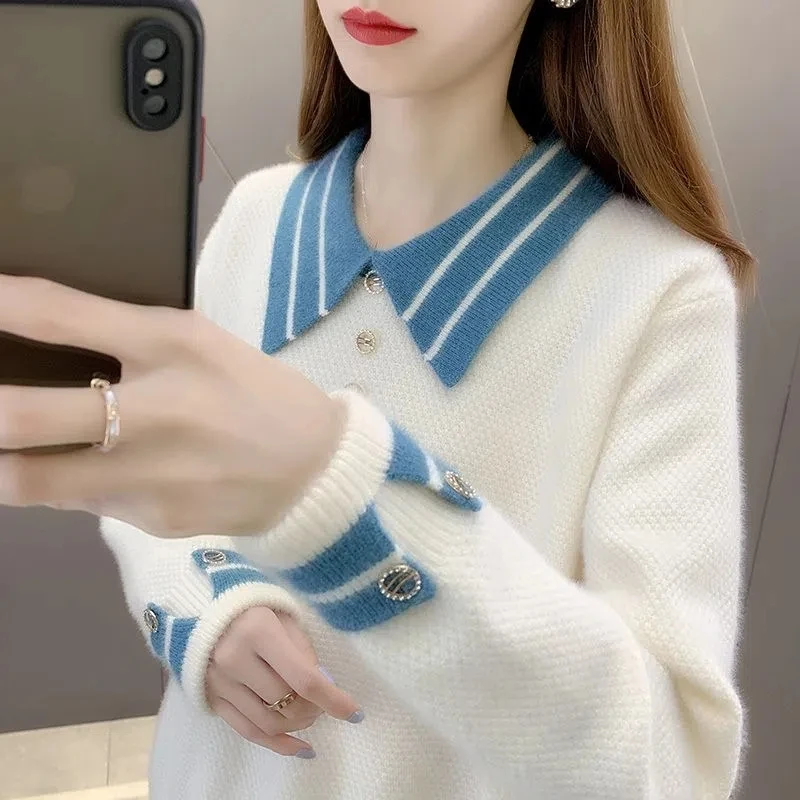 

Imitation Mink Velvet Autumn Winter New Women's Pullover Loose Long Sleeved Knitted Sweater Coat Female Casual Spring Basic Tops