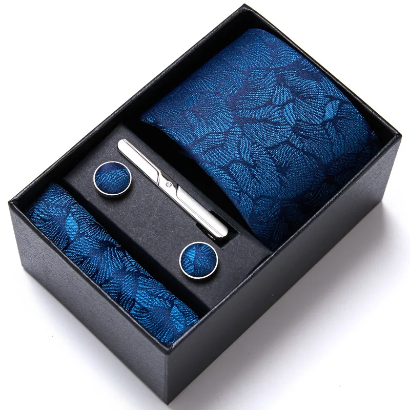 

Men's tie six piece set gift box, group tie, business suit, wedding tie in stock