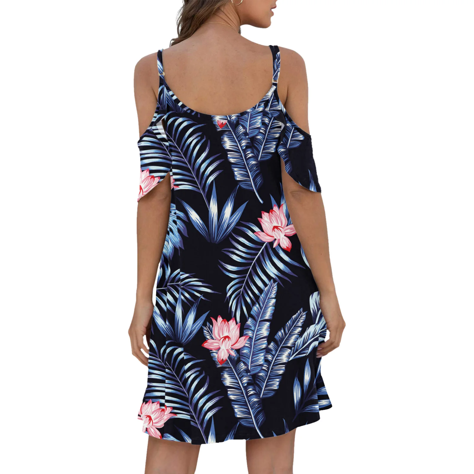 

Dress Summer 2024 New Style Gentle Off the Shoulder Design Loose and Slim, Reduce Age Fragmented Flower Midskirt