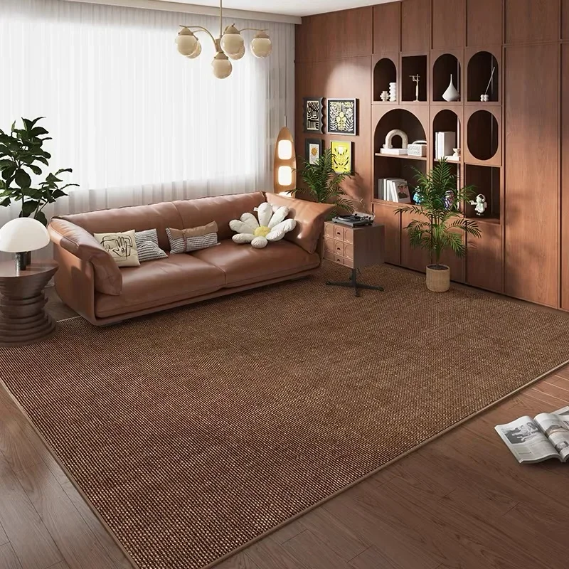 VIKAMA French Retro Living Room Carpet Large Area Brown Rug Coffee Table Study Bedroom Bedside Non-slip Soft Floor Mat Alfombra