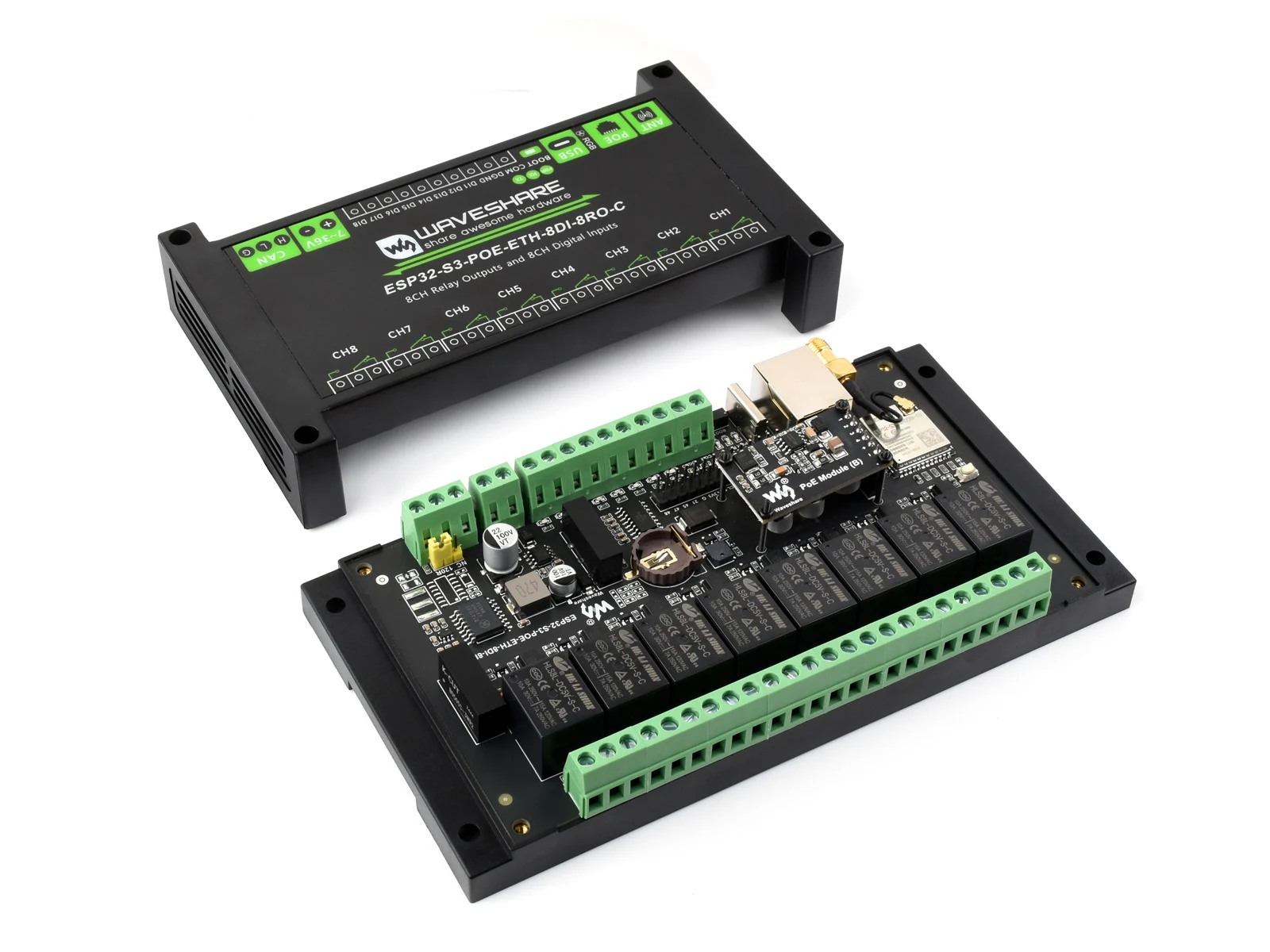 Industriële ESP32-S3 WiFi-relaismodule, ingebouwde geïsoleerde CAN-interface, ingebouwde Xtensa 32-bit LX7 dual-core processor, met Mu