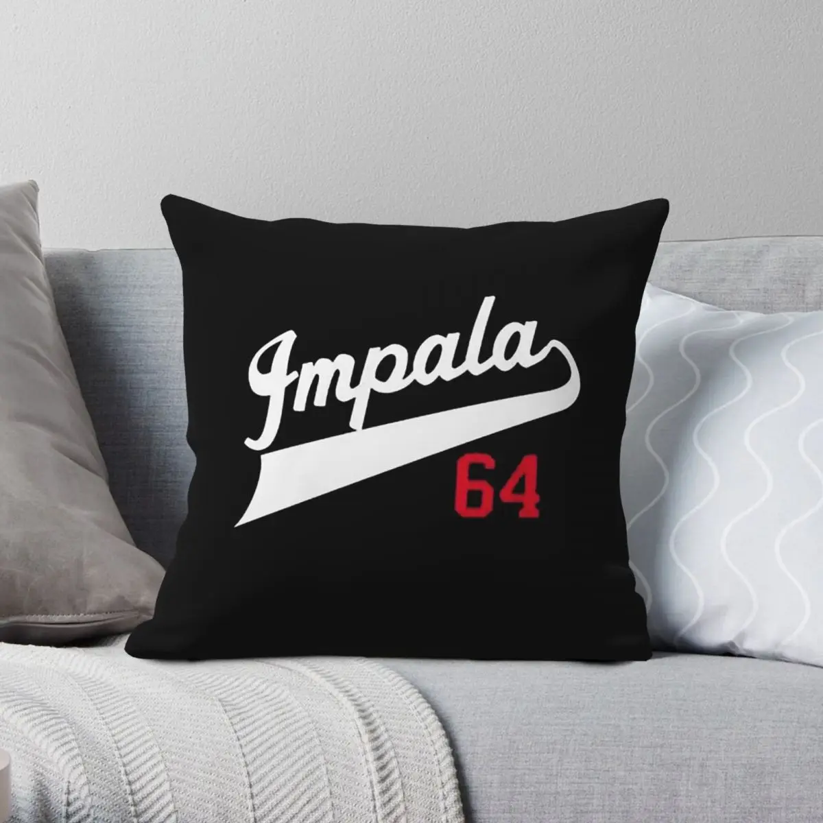 1964 Impala Square Pillowcase Polyester Linen Velvet Pattern Zip Decor Room Cushion Cover