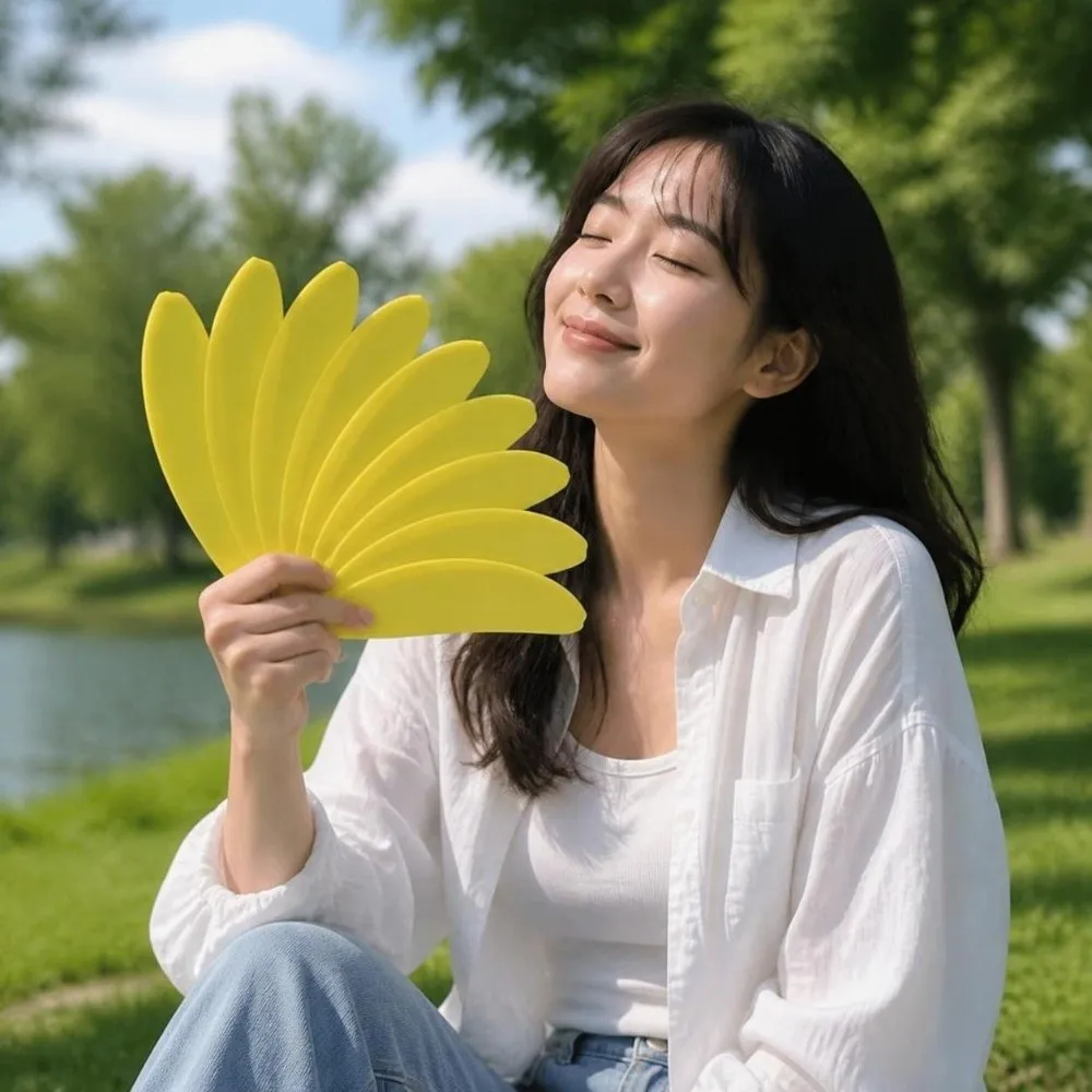 3D Printed Banana Shaped Folding Fan Handmade Art Plastic Costume Prop Fan Artistic Decor Portable Cooling Fan Summer Gift