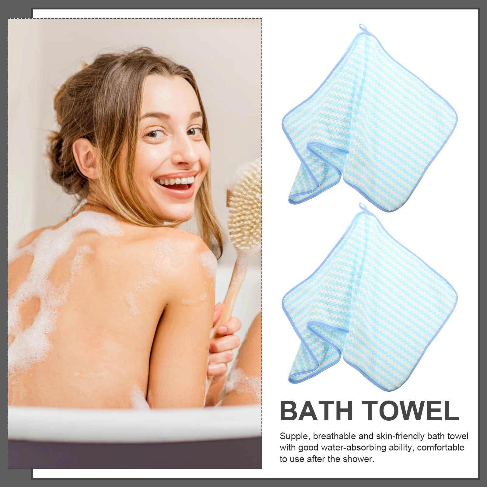

2pcs Coral Fleece Soft Absorbent Bath Hand Towels for Bathroom Kitchen Car Wash Quick Dry Thick Face Towels Gentle Skin