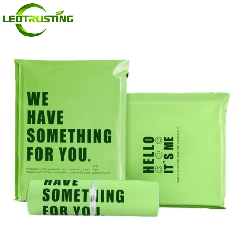 

50/100PCS Avocado Green Thank You Poly Mailer Adhesive Envelope Bag DIY Xmas Clothing Bedding Gift Shoes Box Packaging Pouches