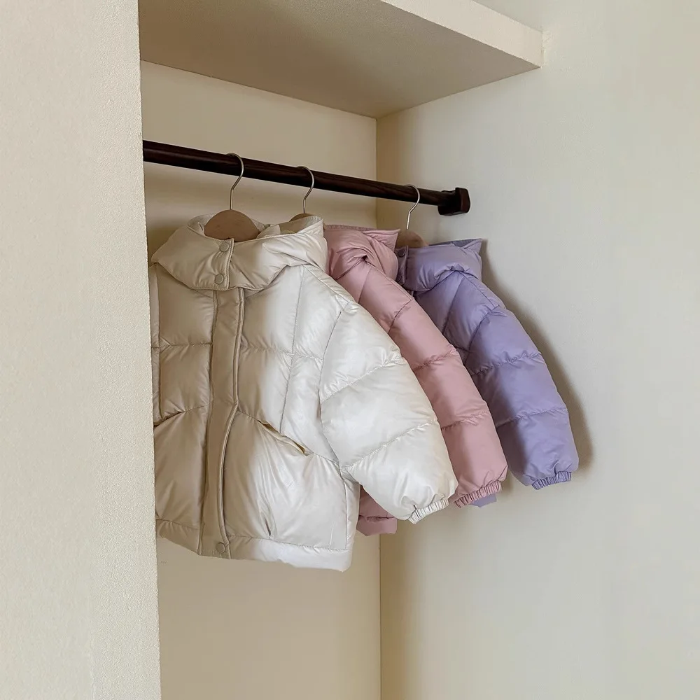 New style girls' stylish hooded jacket from Children's Korean version trendy winter clothing warm and thick cotton jacket