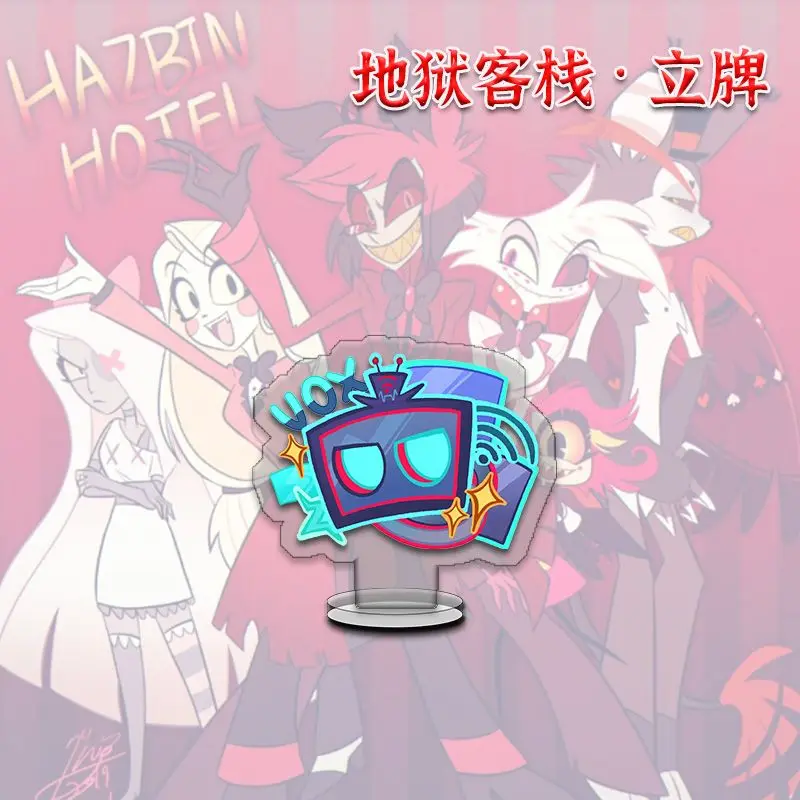 Dessin animé Hazbin hôtel Vox Charlie Morningstar Vaggie ange poussière Alastor coquille acrylique plaques sur pied décoration de bureau