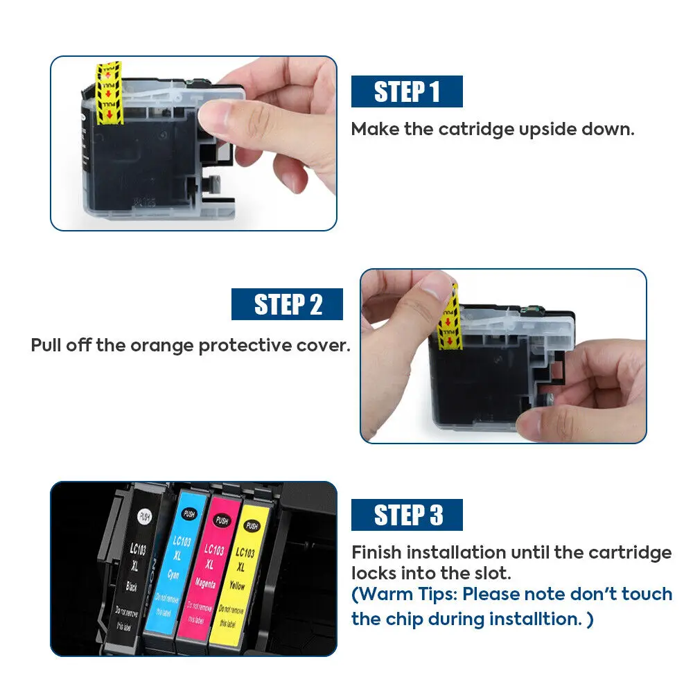 12PK LC103 XL Kartrij Tinta untuk Brother MFC-J470DW J475DW J650DW 870DW