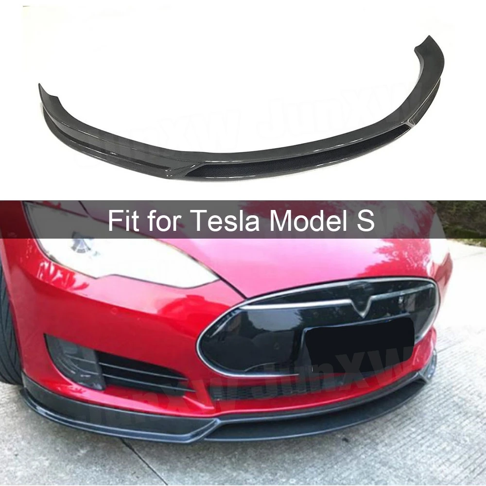 

Carbon Fiber Front Bumper Lip Spoiler for Tesla Model S 70D P85D 90D P100D Sedan 4 Door 2012-2017 Head Chin Shovel Car Styling