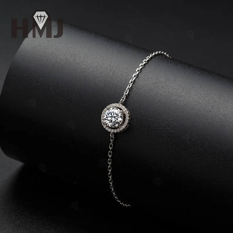 Moissanit-Armband 6,5mm Rundschliff 925 Sterling Silber Jubiläumsgeschenk Tägliches Tragen Hochzeitsschmuck Klassischer Charme Hohe Qualität – Detail 27