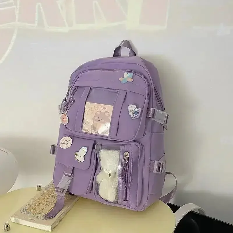 Mochila escolar Harajuku para niñas, mochilas para estudiantes, adolescentes, niñas, bolsillos para computadora portátil para mujeres