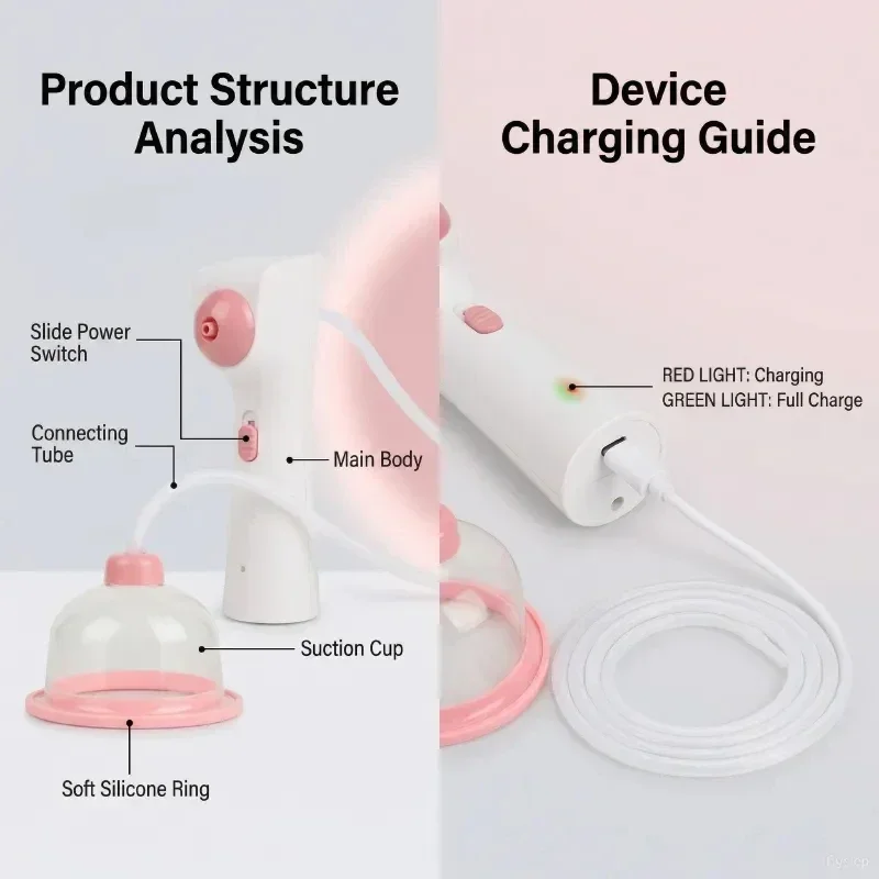 Electric Chest Massage Device Breast Suction Vacuum Amplification Body Pump Sagging Improvement Electric Body Care Equipment