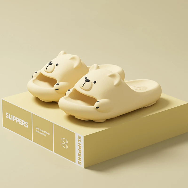

Bear Platform Women's Slippers House Summer Cartoon Luxury Designer Woman Shoes Flats Indoor Outdoor Slides Beach Soft Sole Cute