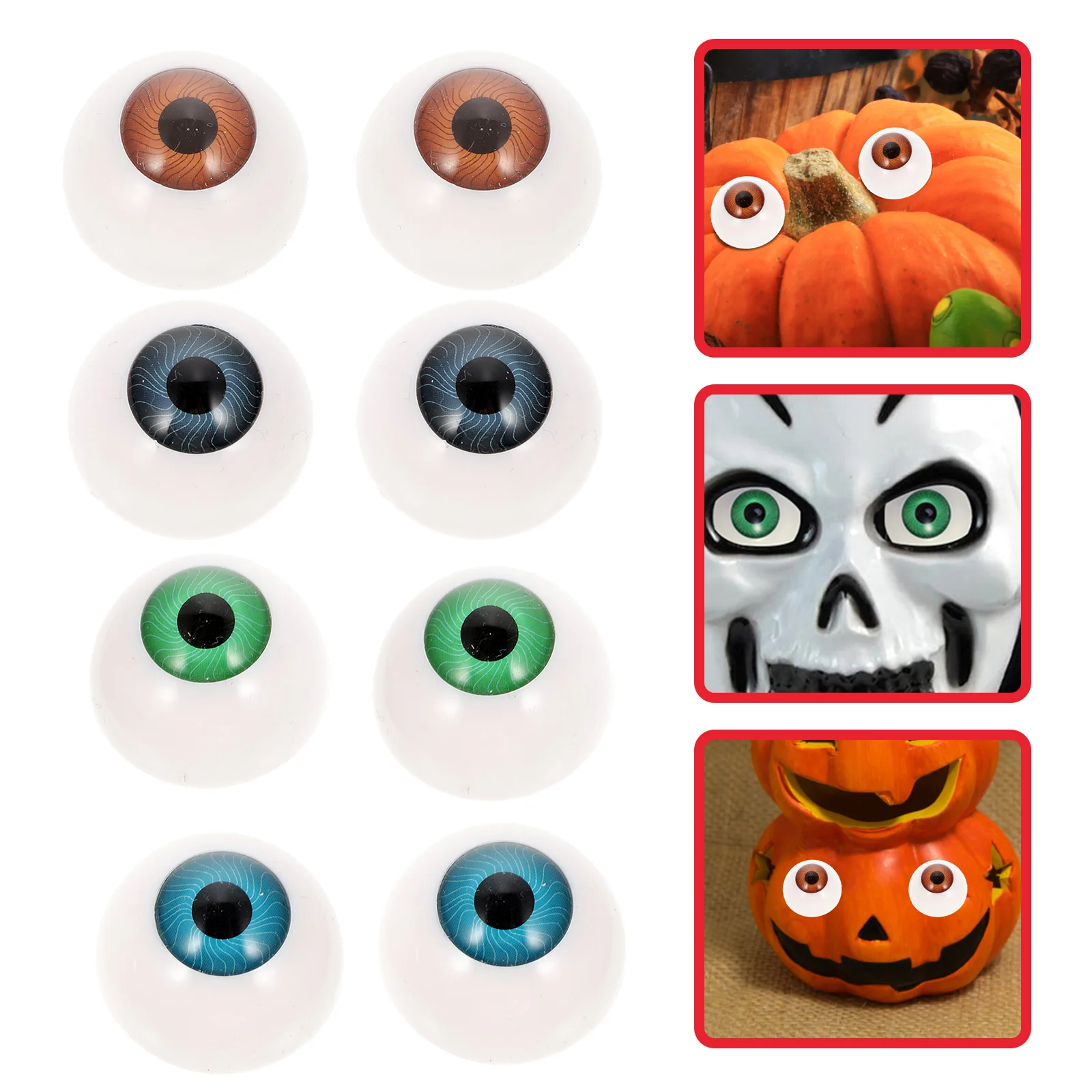 

8 Pcs Realistic Eyes for Hallow Props Halloween Toys Accessory Fake Eyeballs Mask