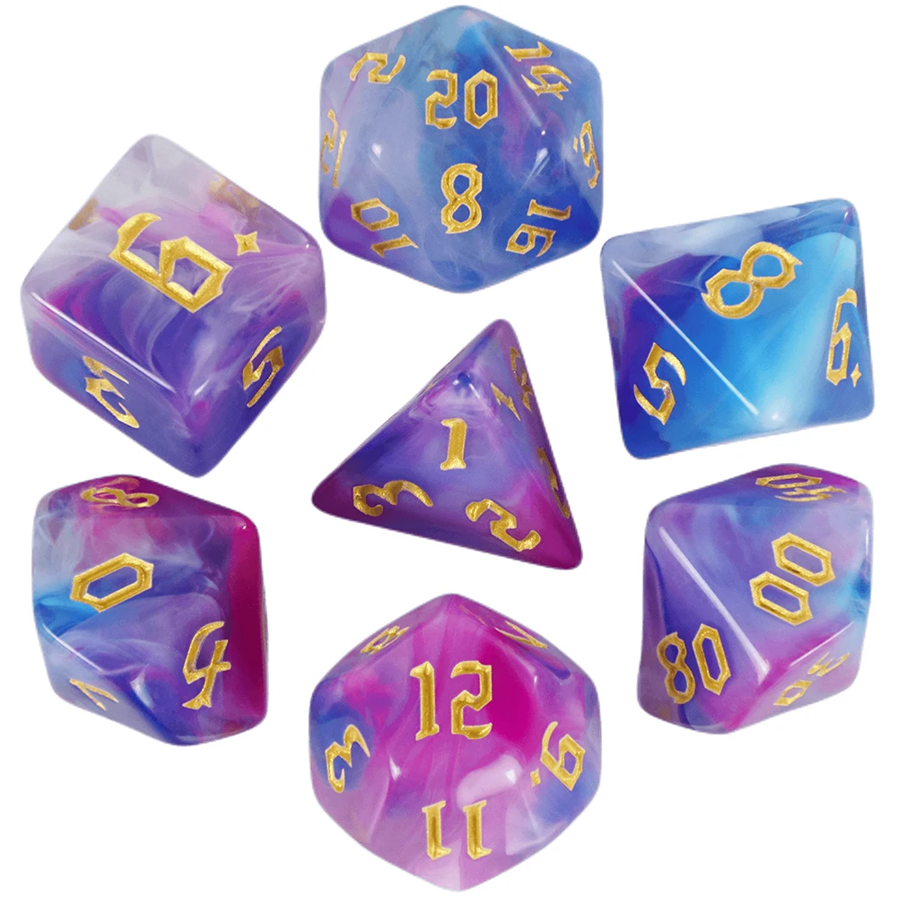 Polyhedral Multi-Color Game Dice 7pcs/set for DNDGame Dungeon and Dragons Table Board Roll Playing Games