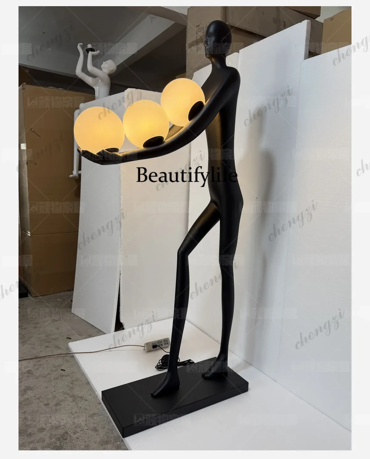 a55 Modern simple abstract figure sculpture ornament living room entrance decoration creative art decoration floor lamp