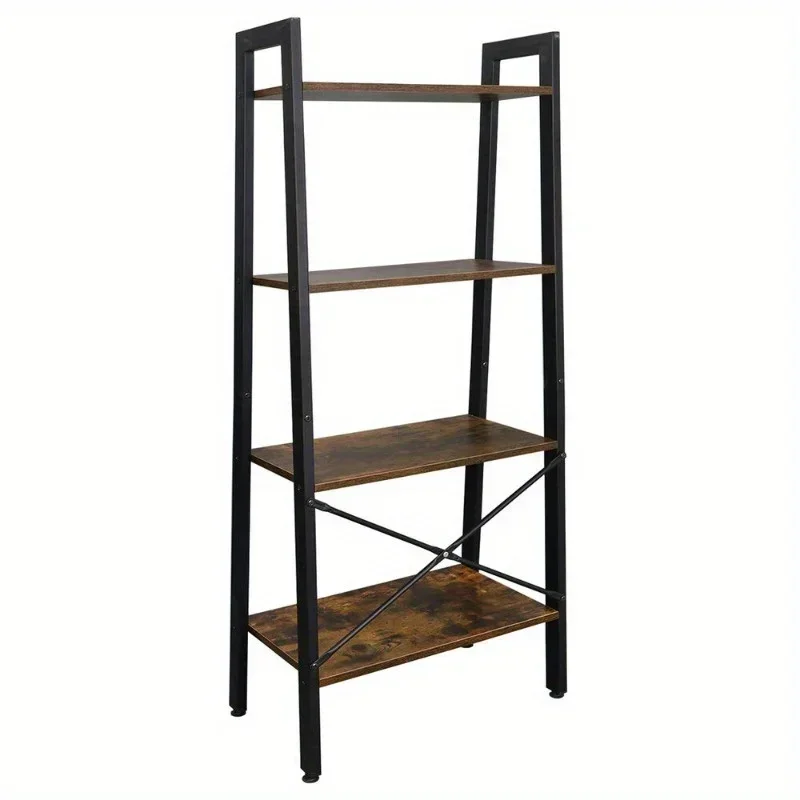 Ladder Shelf 4 Tier Stand Storage Rack Vintage Bookshelf Bookcase Plant Flower