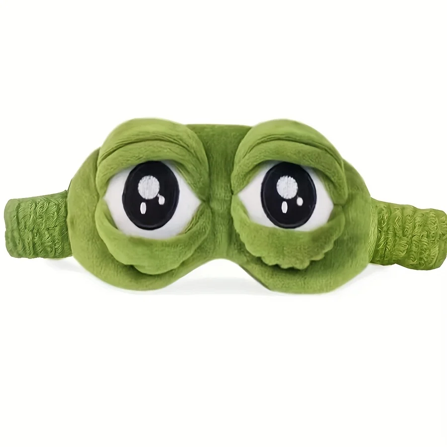 3D Sad Frog Sleep Mask Natural Sleeping Eyeshade Cover Shade Eye Patch Women Men Portable Blindfold Travel Eyepatch Xmas GIft