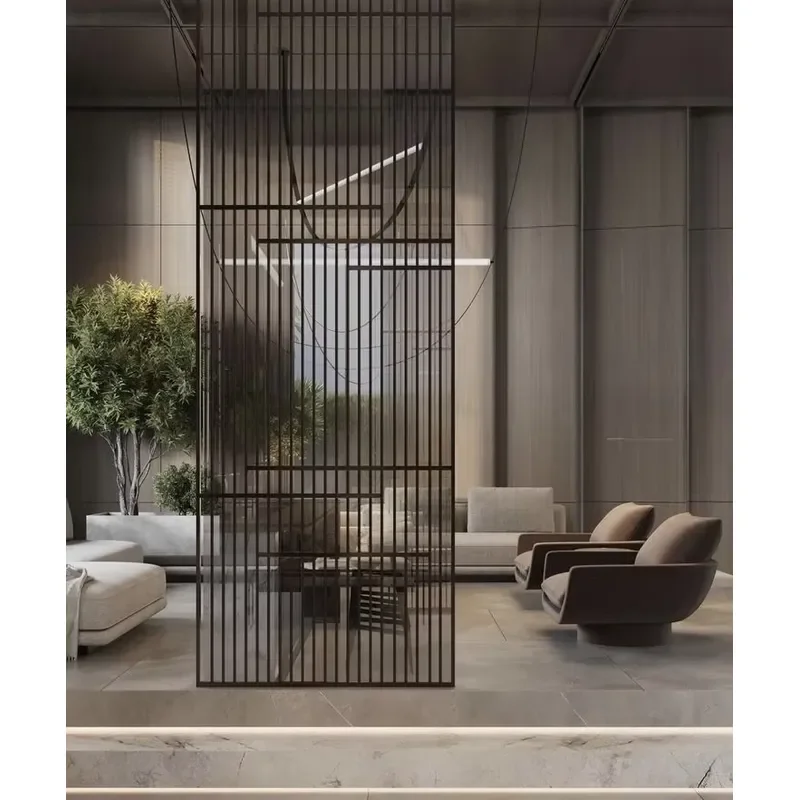 Custom Stainless Steel Waterproof Panel Screen Divider for Hotel Indoor Interiors Foldable Decorative Wall Screen
