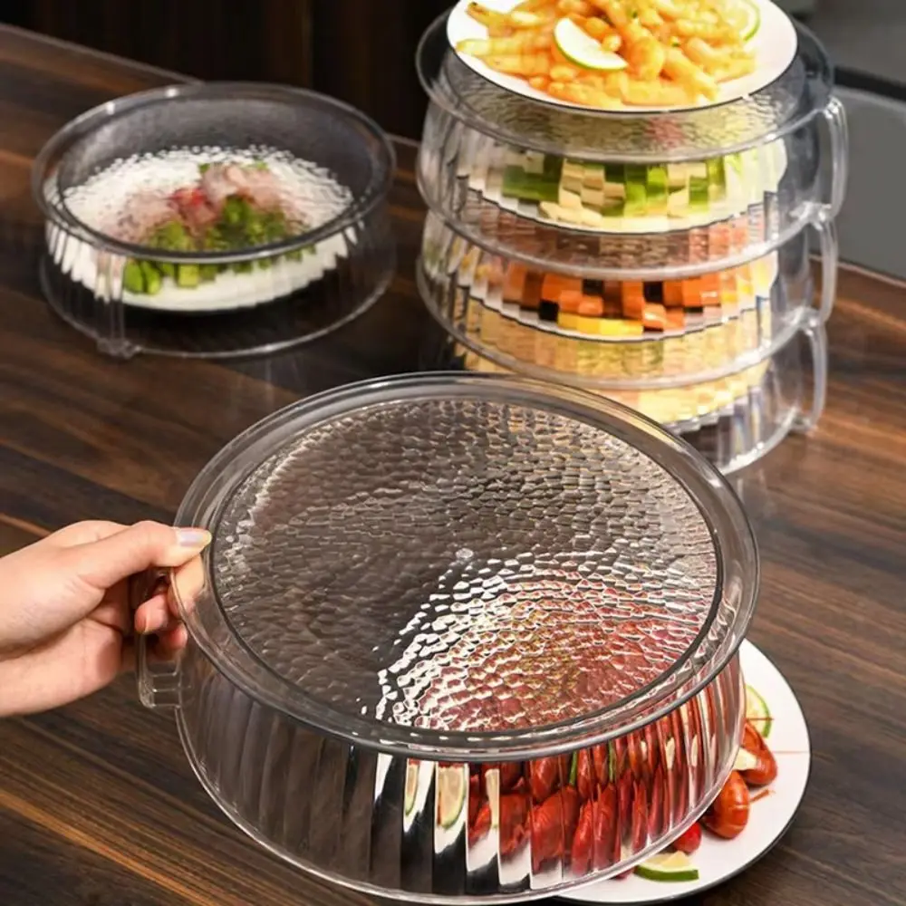 Stackable Food Insulation Cover High-temperature Resistant Dust Proof Microwave Oven Cover Splash Transparent Dishes Lid