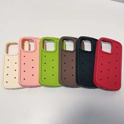 Fat Style Hole Case For iPhone 15 14 13 12 11 Pro Max Soft Silicone Shockproof Fashion Cover Skin