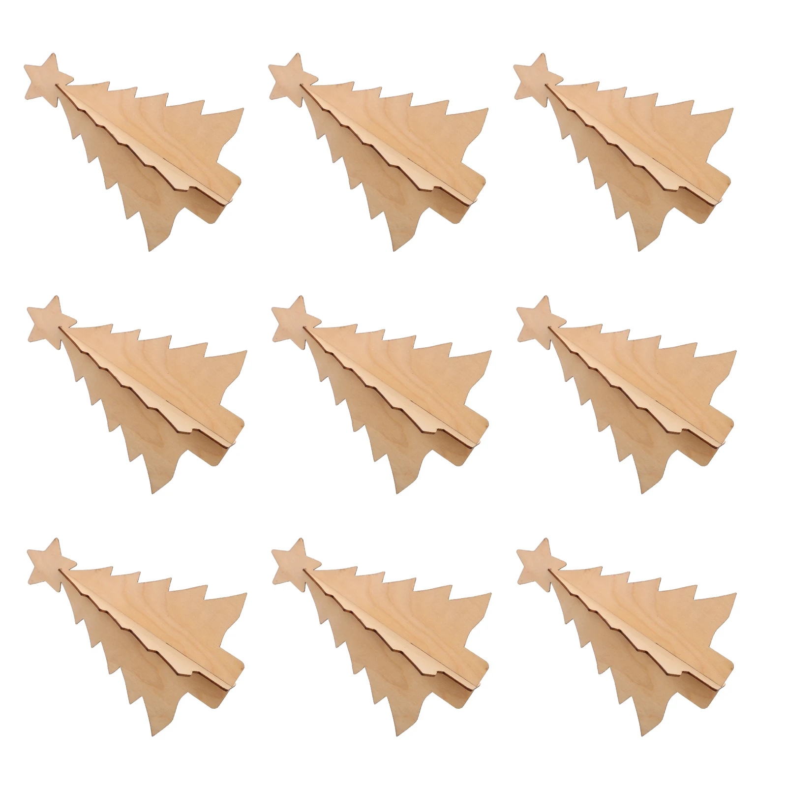 

10pcs Diy Wood Chips For Christmas Tree Blank Wooden Pendants Unfinished Xmas Ornaments Craft Kids Graffiti Coloring Party