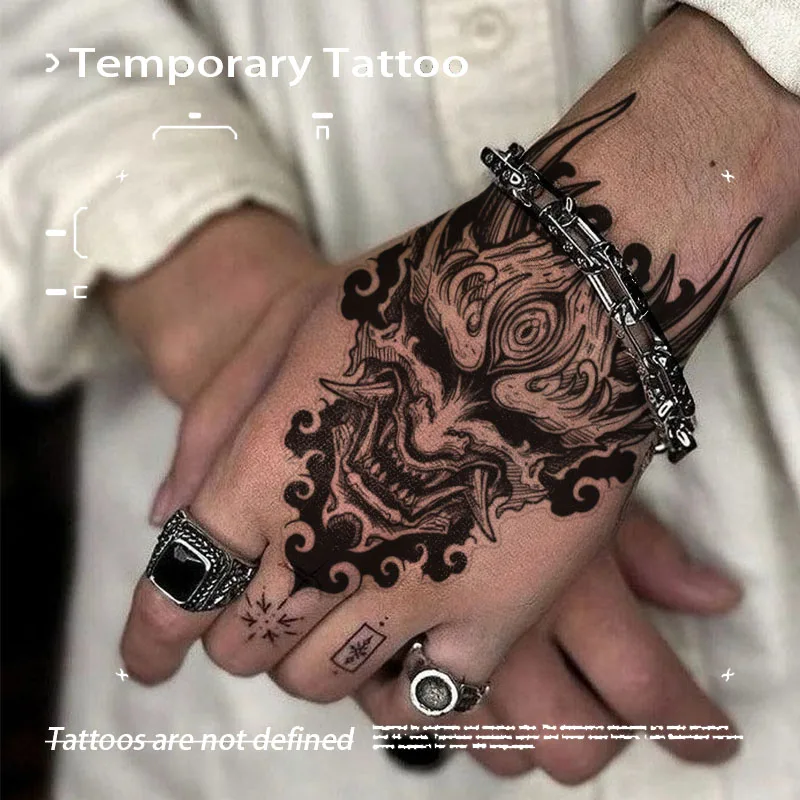 

Dark Gothic Prajna Herbal Juice Tattoo Sticker Temporary Tattoos Fake Tatto Y2K Party Charm Cool Stuff Punk Festival Gadget Gift