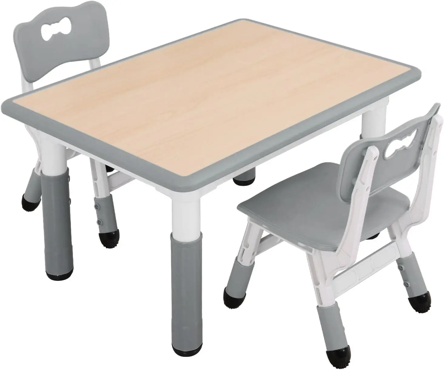 UNICOO Kids Table and Chairs Set, Height Adjustable，Easy to Wipe，Suitable for Ages 2-10, Childrens Table and Chair Set