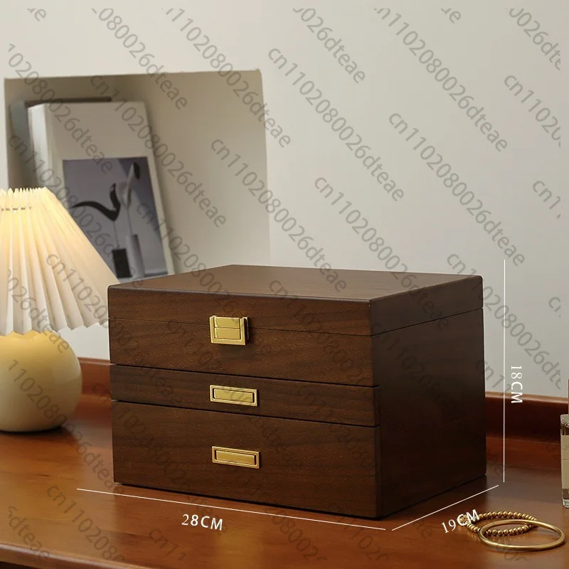Wooden Jewelry Box Large Luxury Storage Boxes Earring Ring Bracelet Necklace Display Case Woman Jewellery Organizer Supplies