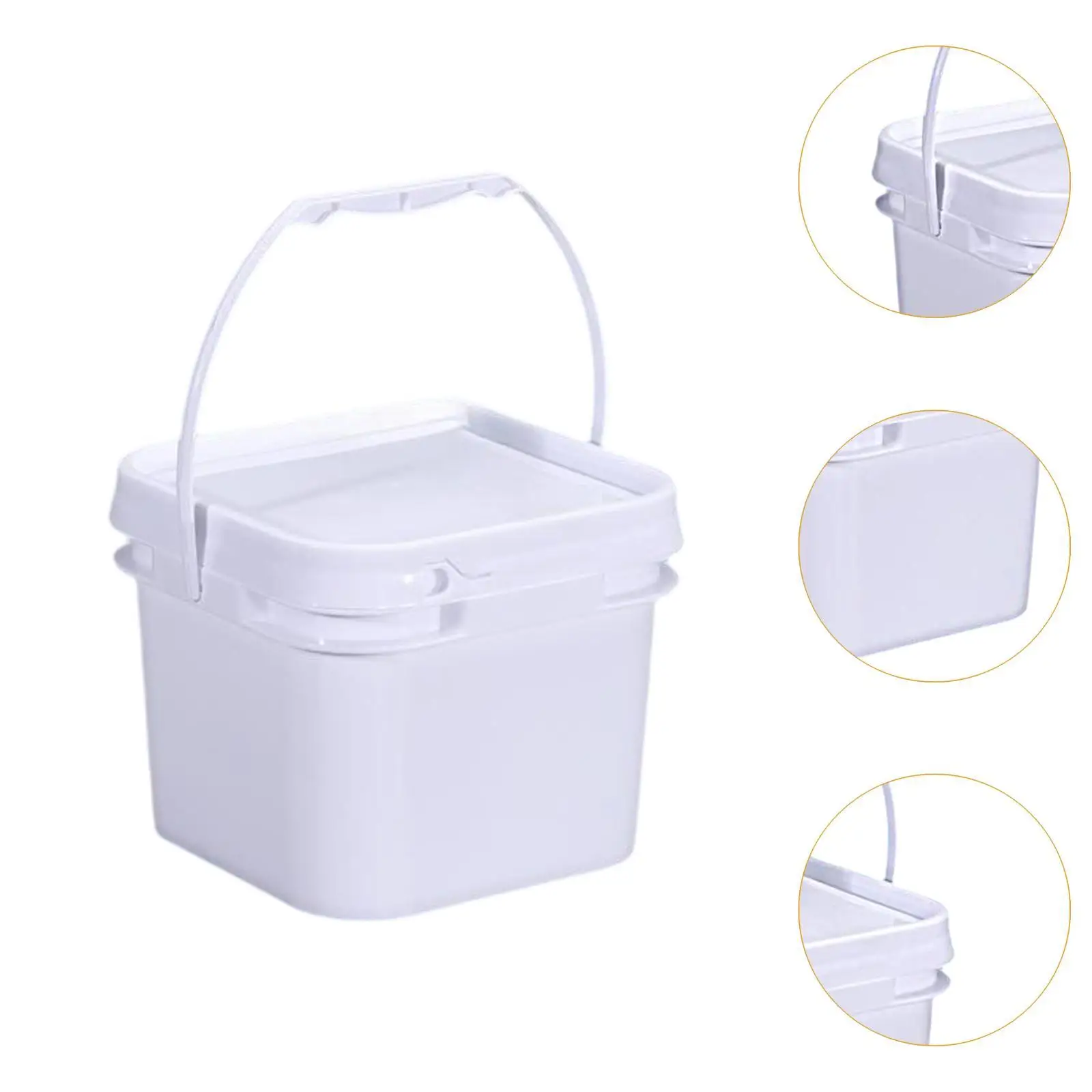 Square Paint Pail with Handle Lid Water Can for Fishing Office Dormitory