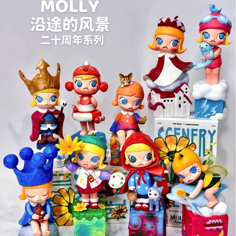 

Genuine Pop Mart Molly 20th Anniversary Scenery Along The Way Series Blind Box Trend Cute Collect Toy Mystery Box Gift For Girls