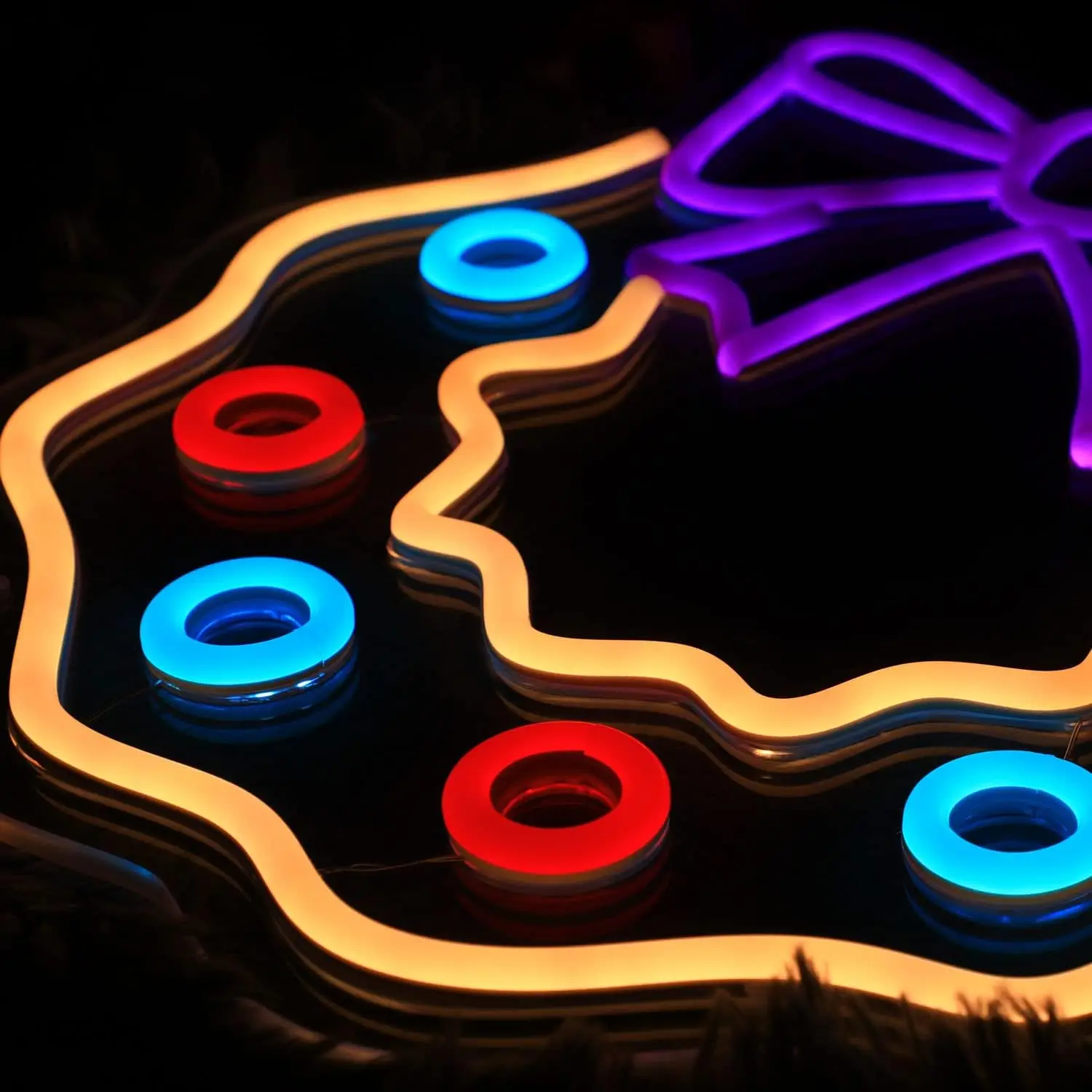 دونات النيون عيد الميلاد LED النيون ضوء جدار ديكور للأطفال غرفة نوم الزفاف بار نادي هدية الكريسماس لصديق USB بالطاقة #6