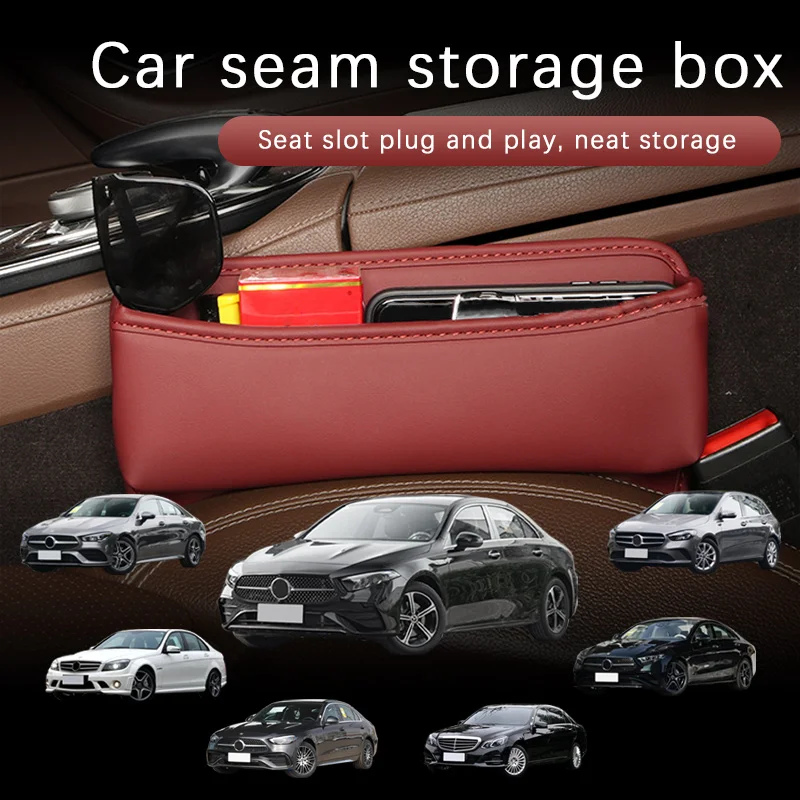 

Leather Car Seat Gap Organizer Multifunction Console Storage Box Car Interior Storage Pocket For Mercedes Benz A B C E S R Class