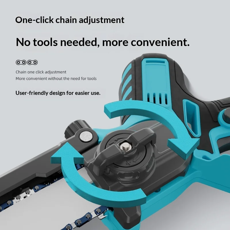 8 Inch Brushless Rechargeable Lithium Battery Single Hand Chainsaw Small Household Handheld Saw Electric Saw Wood Outdoor