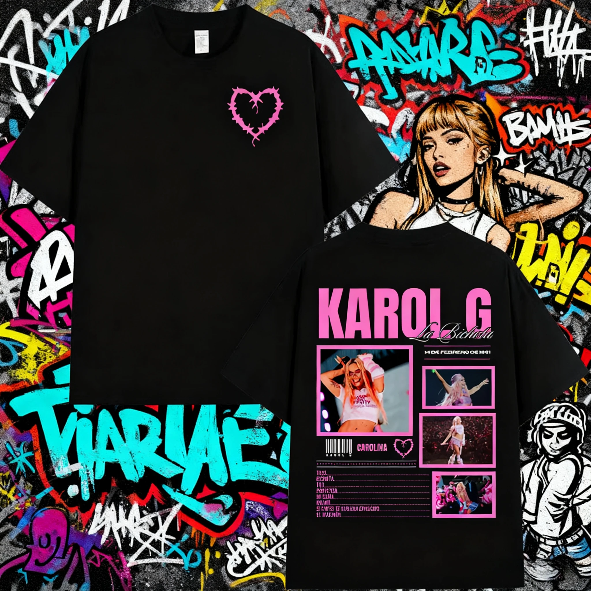 

Лето 202, певица KAROL G Tour, мужские и женские эстетические модные футболки в стиле ретро, Harajuku, футболка из 100% чистого хлопка с принтом