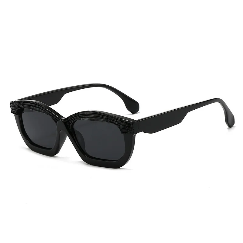 1Pc Classic Black Frame Cat-Eye Texture Sunglasses, Multi-Color, Light Luxury, High-End, Uv Protection for Daily Use
