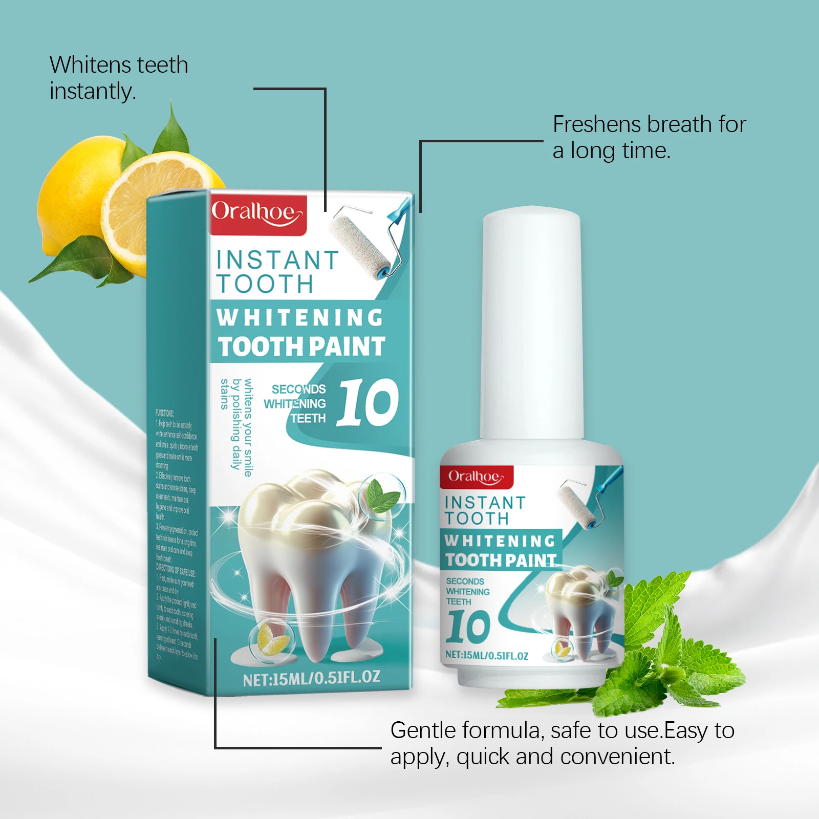 15ML Tooth Whitening Paint Deep Cleaning Coffee & Tea Stains Remove Dirts Refreshing Eliminate Bad Breath Soothing Teeth Paint