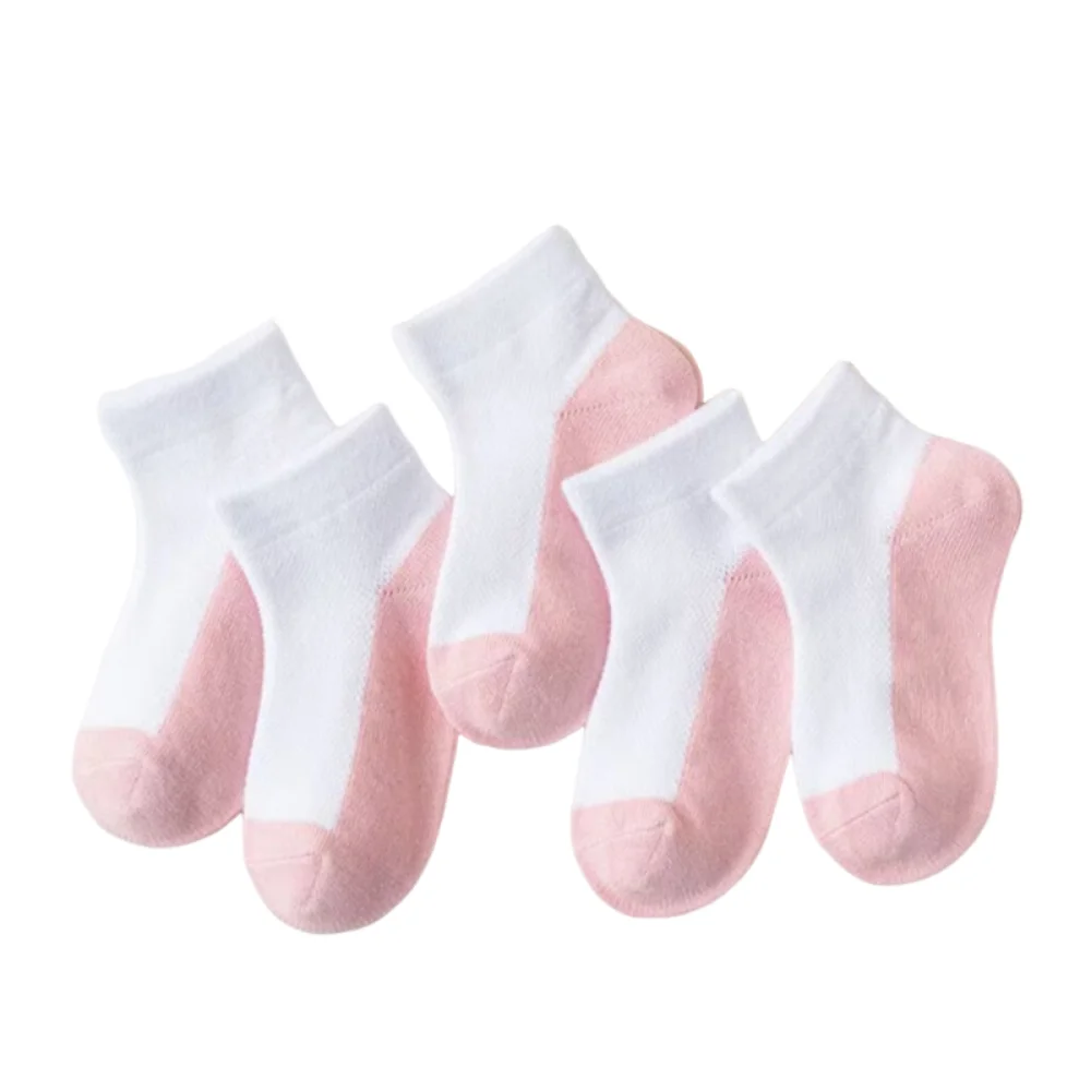 5 pairs Comfortable Soft Children Socks 2-12 Years short Tube Spring Summer Socks Thin Mesh Anti-Slip Boat Socks Teen Student