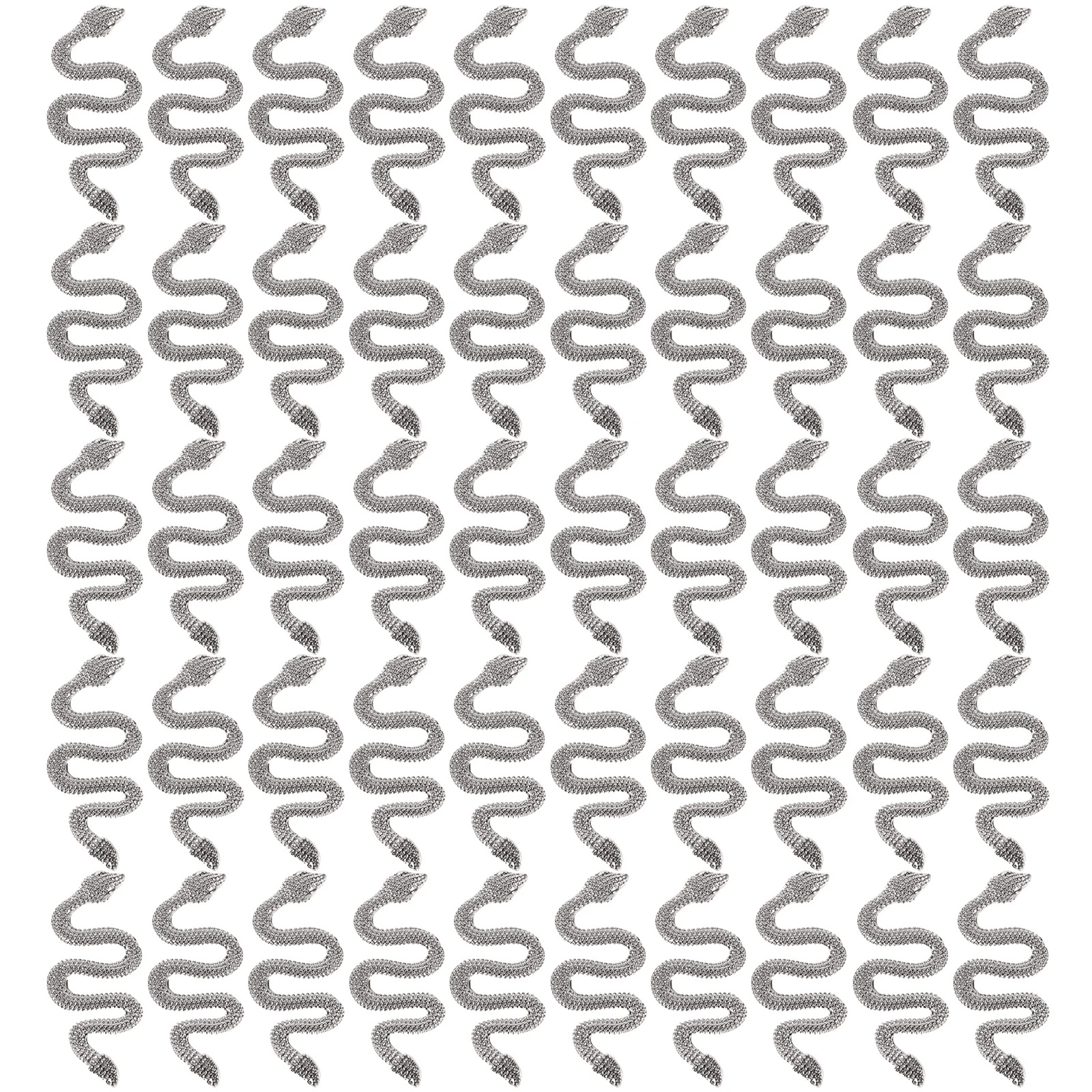 

50 шт., подвески для ногтей в форме змеи, изысканный материал из сплава, ретро-стиль, принадлежности для украшения ногтей «сделай сам», подвески в виде змеи для ногтей