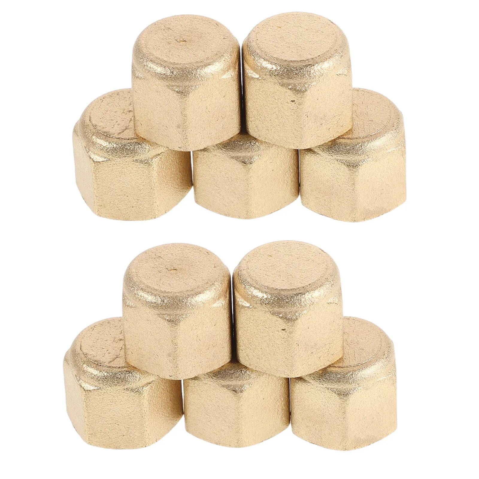 10Pcs Brass Valve Cap 9.8mm Thread Refrigerant Stopper Dust Proof Ac Refrigerant Port Cap for Air Conditioner Service