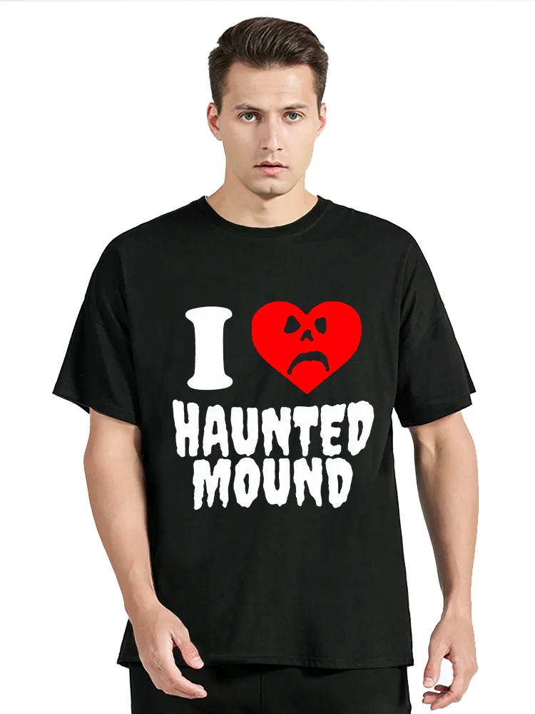 Funny Style Heart Shape Sematary I Love Haunted Mound T-shirt Men Clothing O-neck Creative Tshirt Oversized Casual Tops T Shirt