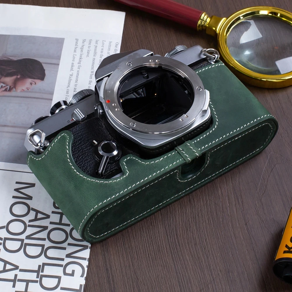 Genuine Leather Half Case For OLYMPUS PEN-FT OM-1/1N OM-2/2N OM-4