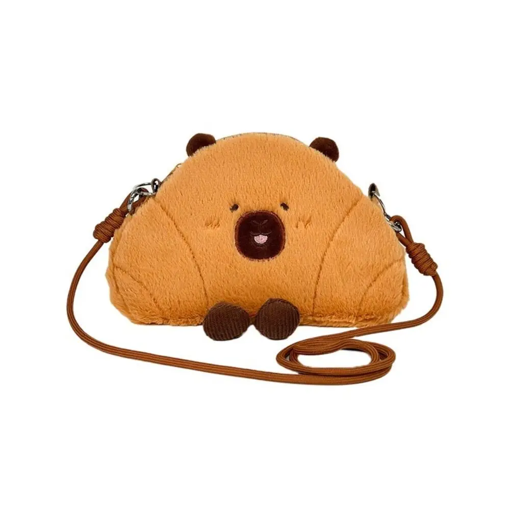 

New Capybara Crossbody Bag Plush Large Capacity Shoulder Bag Gift Soft Handbag for Women Girls