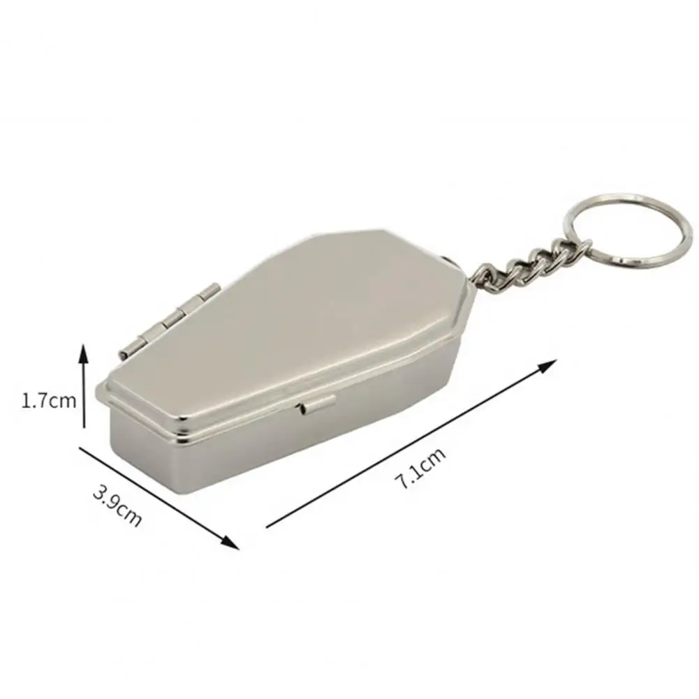 Mini Coffin Ashtray Metal Cool Ashtray With Lid Creative Windproof Portable Coffin Ashtray Car Keychain Ash Organizer For Travel