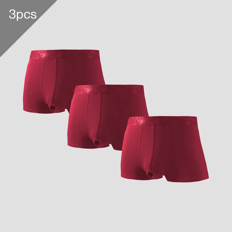 

3pcs Men's briefs shotgun split block block briefs shorts scrotum bracket comfortable boxer briefs