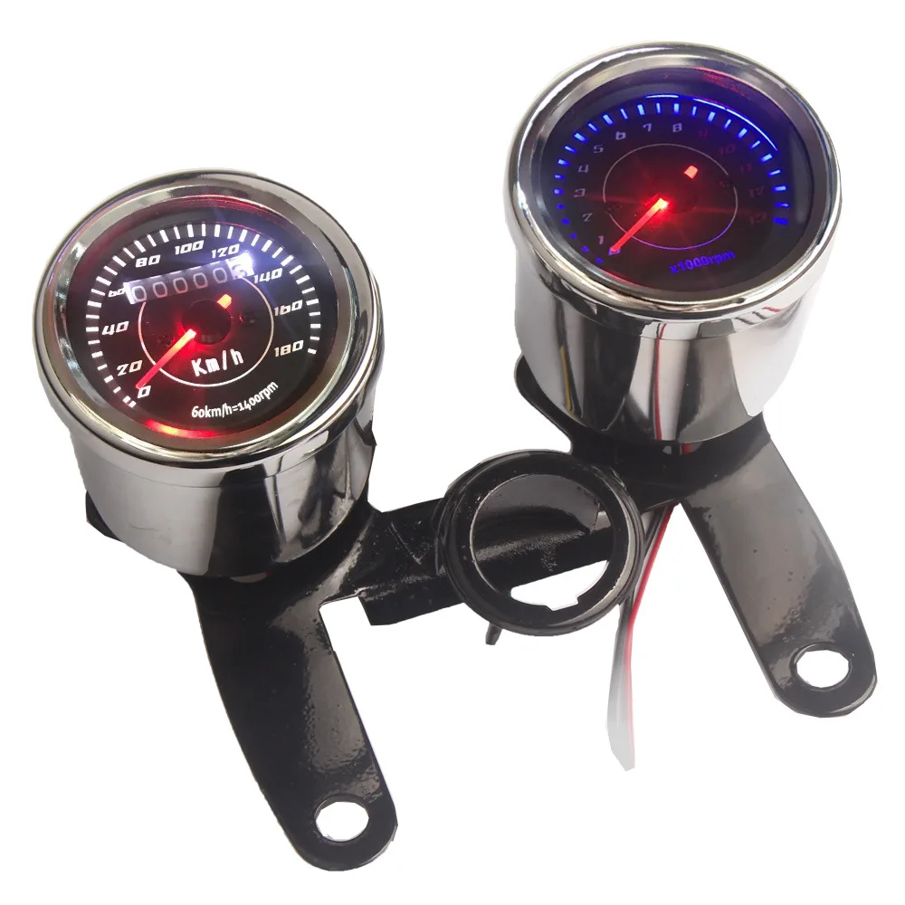 

Modified motorcycle retro instrument assembly pointer code meter engine electronic tachometer kilometer meter odometer