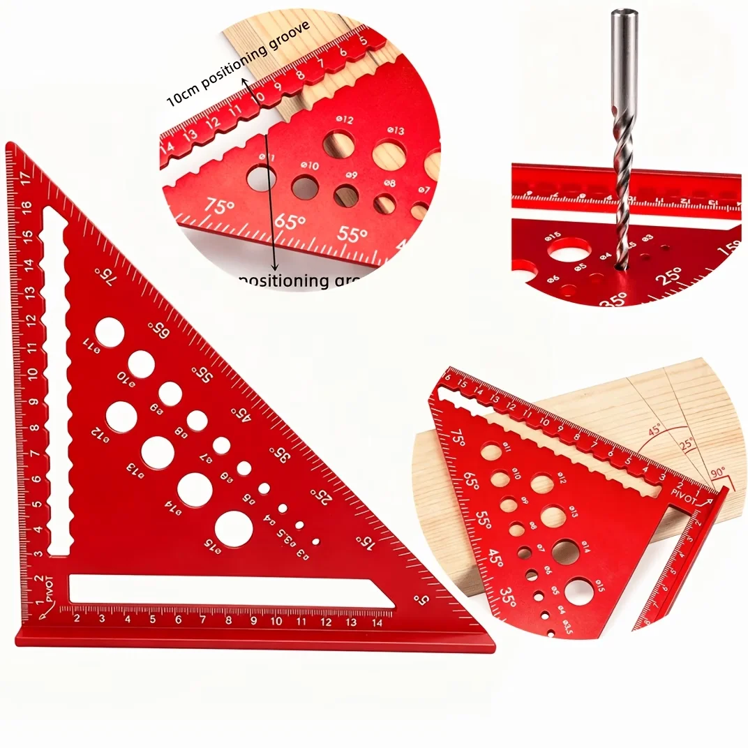 7inch metric  Triangle, aluminum alloy Triangle, Drafting set, carpentry measuring tools,Can draw circles/straight lines